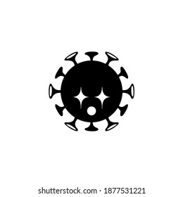 Corona Virus (Covid-19) Icon Illustration Black White Vector