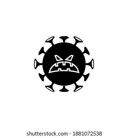 Corona Virus Covid-19 Icon Illustration Black White Vector