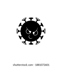 Corona Virus Covid-19 Icon Illustration Black White Vector