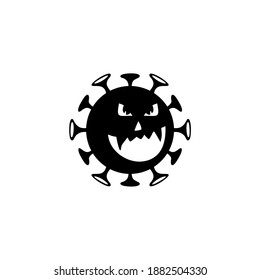 Corona Virus Covid-19 Icon Illustration Black White Vector