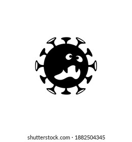 Corona Virus Covid-19 Icon Illustration Black White Vector