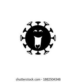 Corona Virus Covid-19 Icon Illustration Black White Vector