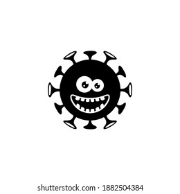 Corona Virus Covid-19 Icon Illustration Black White Vector