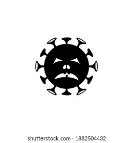 Corona Virus Covid-19 Icon Illustration Black White Vector