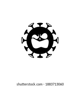 Corona Virus Covid-19 Icon Illustration Black White Vector