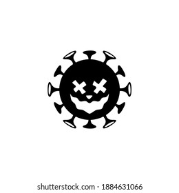Corona Virus Covid-19 Icon Illustration Black White Vector