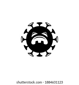 Corona Virus Covid-19 Icon Illustration Black White Vector