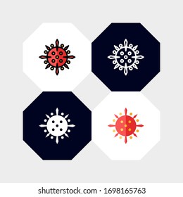 
Corona Virus Covid-19 Icon Logo Vector Illustration. with four styles, outline, filled outline, flat and glyph. template for website and company
