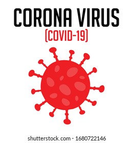 Corona Virus Covid-19 . Corona virus icon . Red Icon on white Background , Illustration vector Design of corona Virus