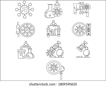 Corona virus or Covid-19 Icon Set