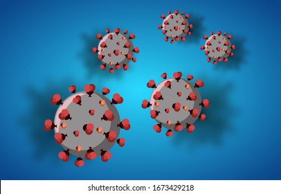 corona virus (covid-19) illustration with blue background