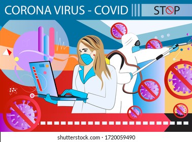 Corona virus COVID19 investigation prevention with disinfection and fight