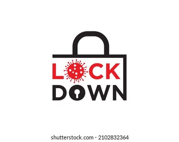 Corona Virus Covid-19 Lock Down. Coronavirus icon logo vector Illustration. Healthcare and medical concept