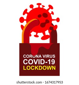 Corona virus covid-19 lockdown illustration vector 