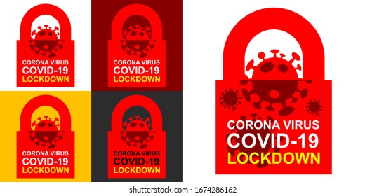 Ilustración vectorial de bloqueo del virus Corona covid-19