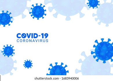 Corona Virus. COVID-19. Novel Coronavirus (2019-nCoV). Virus Covid 19-NCP.
White Background with realistic 3d blue virus cells. 
Light background with coronavirus. Vector illustration.