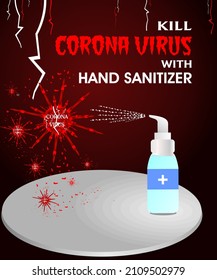 Corona virus (COVID-19) poster template free vector. Realistic corona virus symbol characters. 