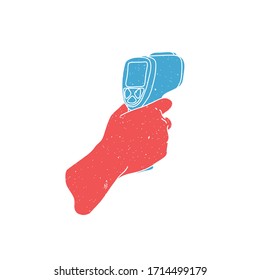 Corona virus Covid-19 Safety, precaution and protective measures related Vector symbol and info graphic of body temperature scanning