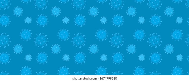 Corona virus covid-19 seamless pattern background vector blue