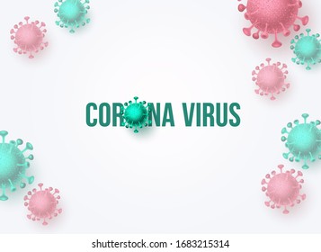 Corona virus covid-19 text vector background. Covid-19 outbreak and worlds pandemic deadly novel virus in white background. Vector illustration.