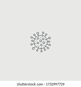 Signo de ilustración de icono del vector covid-19 del virus Corona