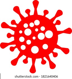 Corona virus (COVID-19) vector illustration in red color.