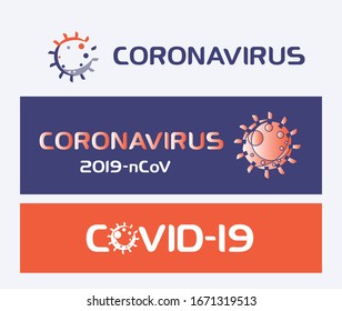 Corona virus COVID-19 , Wuhan virus disease three logos for virus prevention infographic designs