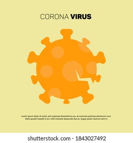 Corona Virus crack logo, editable logo covid-19, vector logo corona