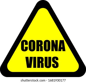Corona Virus Danger Banner in vector. Covid 19 Yellow banner