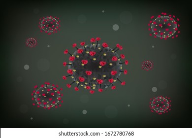 Corona Virus, Corona Virus Disease COVID-19, Novel Coronavirus 2019-nCoV. Realistic illustration concept coronavirus. Wuhan virus disease. Virus infections. Coronavirus update.