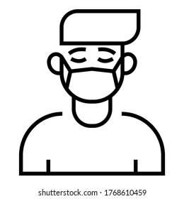 Corona Virus Disease Covid-19 Symptomps 7 of 8. Use Face Mask vector symbol illustration icon.