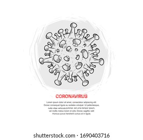 Corona Virus disease illustration with hand drawn style. Vector design can use for background, poster, banner and campaign