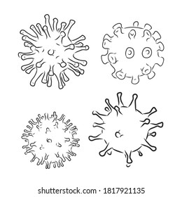 CORONA VIRUS, doodle sketch and illustration. virus vector sketch illustration