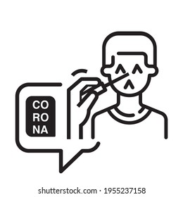 corona virus drawing sampling from the nose