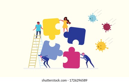 
Corona Virus Economic Crisis, Vector Flat Illustration Stock