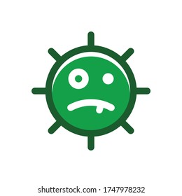 corona virus emoji, covid19 icon vector, bad face virus