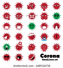 Corona Virus Emoji Icon Set