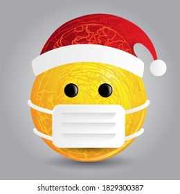 Corona virus face mask emoji set, vector isolated illustration