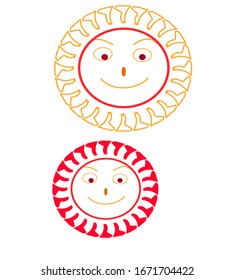 corona virus faces illustration vector from initial stage to dangerous stage orange with red and initial and red is last stage 
