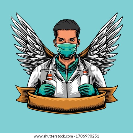 Corona Virus Fighter Illustration Vector 