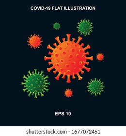 Corona-Virus-Flachbildgrafik-Vektorillustration