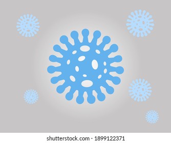 Corona Virus Flat Silhouette Vector Illustration