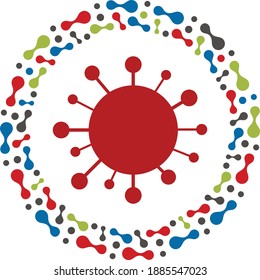 Corona Virus with flat and simple design style.