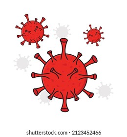 vector plano de virus corona, virus, vector de omicron, vector COVID-19, fondo de diseño de vector plano de células de virus 