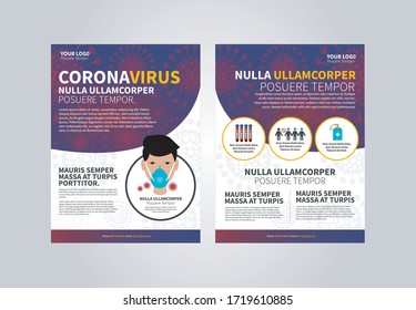 Corona virus flyer template, a4 flyer design template, corona info graphic.