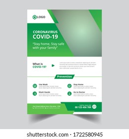 corona virus flyer template, COVID- 19, A4 flyer design template