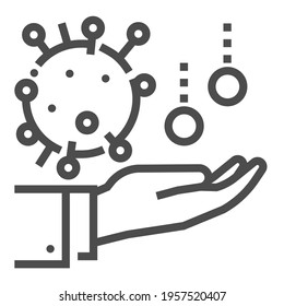 Corona virus, funding, square line vector icon.