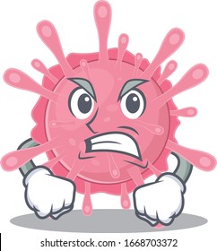 Corona virus germ cartoon character design with angry face