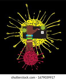 corona virus hand drawing graphic design vector art