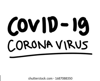 Corona Virus handwritten on a white background